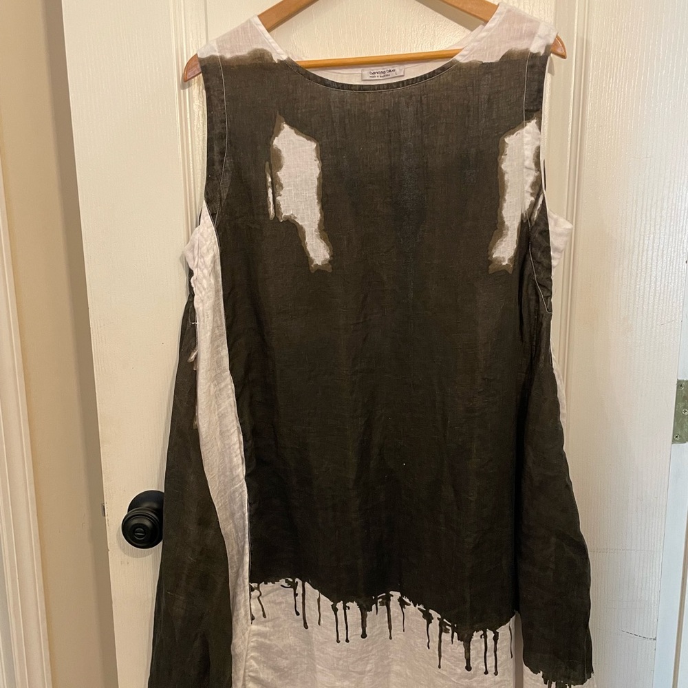 Banana Blue L Linen Sleeveless Tunic Top